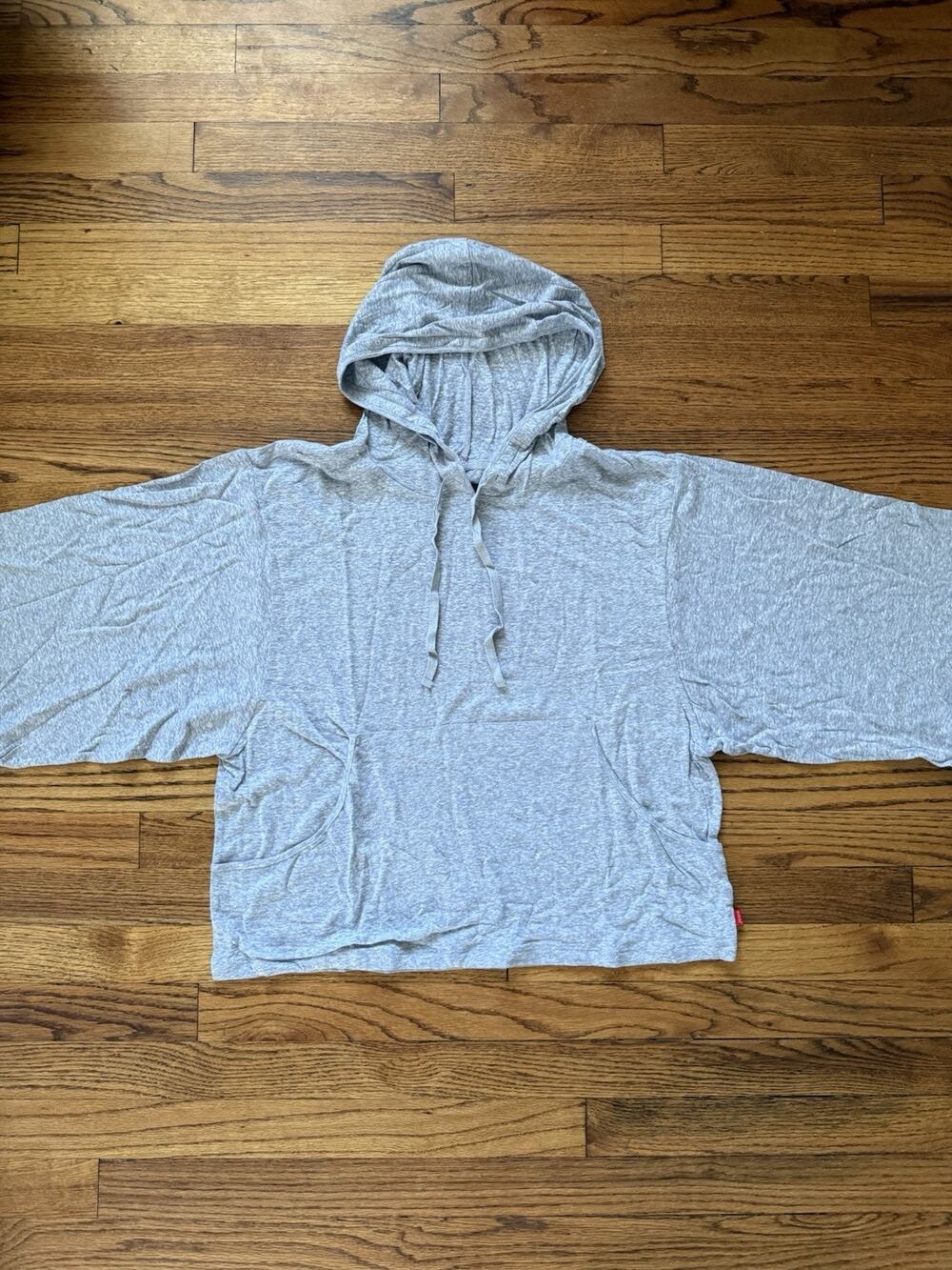 NWT Josie Linen Instincts Hooded Poncho Top Ash Heather Gray (Size M)